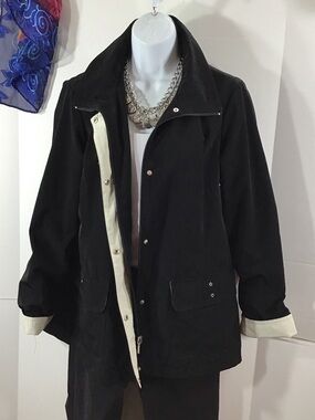 Weather Tamer Classic Black rain Jacket with Contrast Trim M